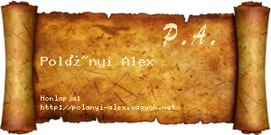 Polányi Alex névjegykártya